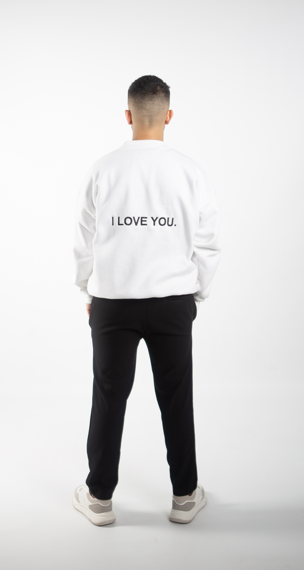 "Note To Self:" Oversized Crew Neck in White