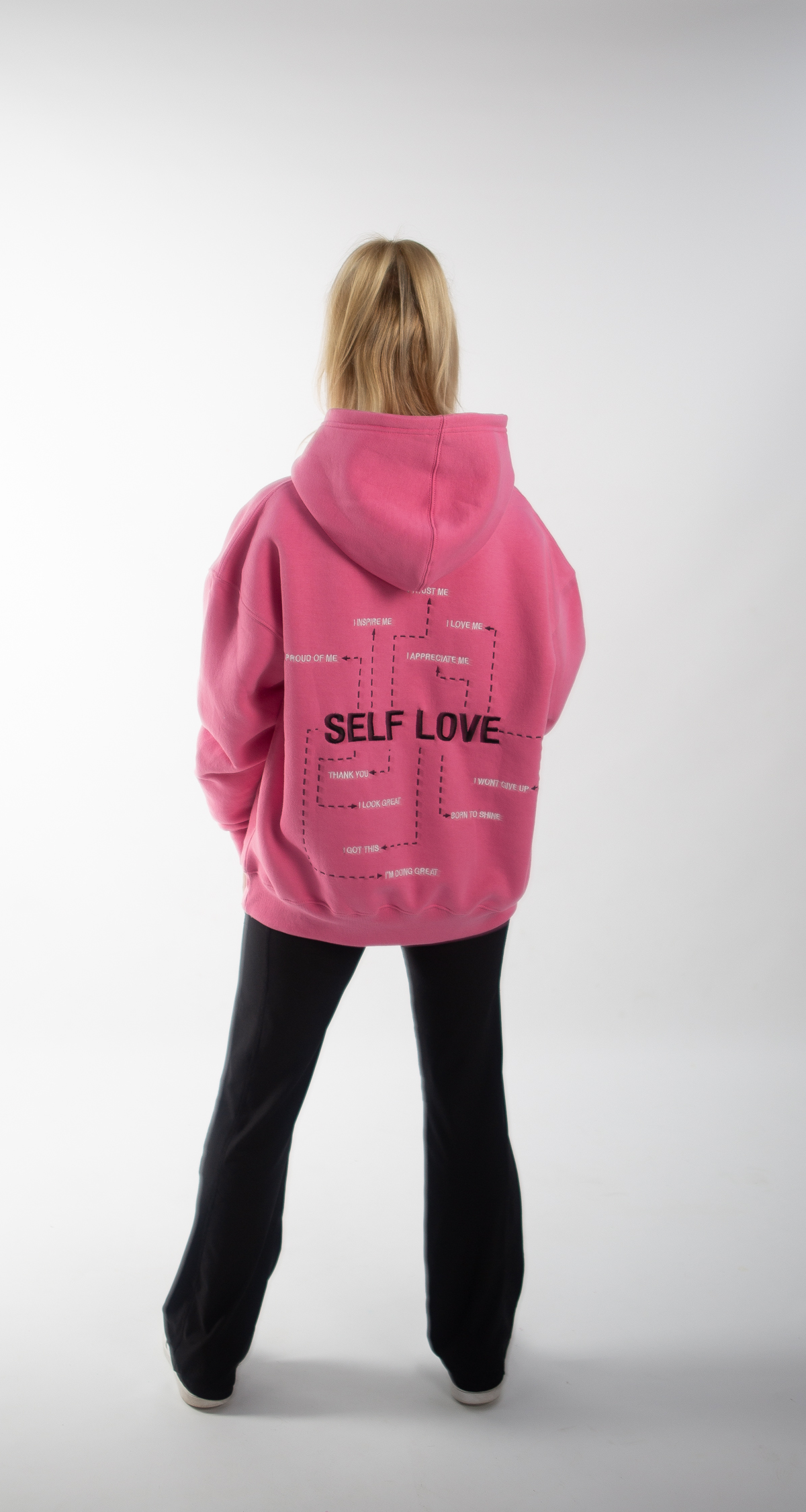 "SELF LOVE" Oversized Hoodie in Pink