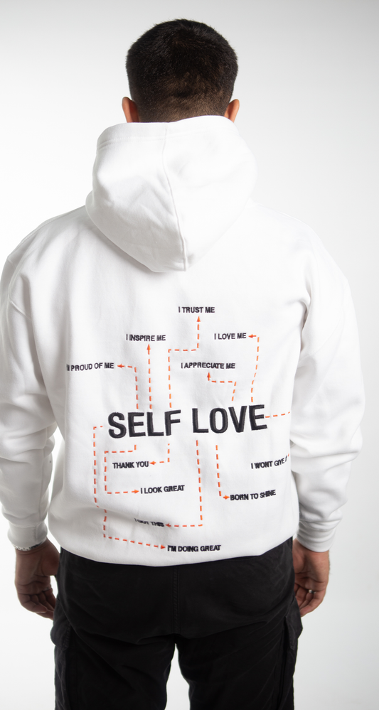 "SELF LOVE" Oversized Hoodie in White