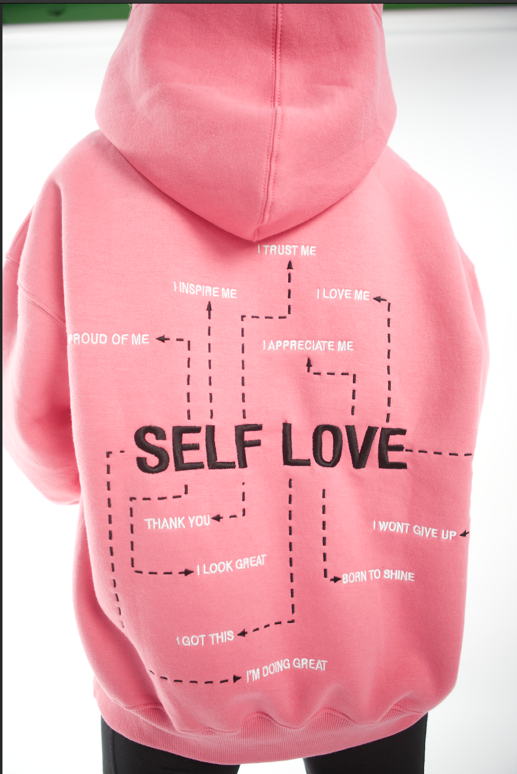 "SELF LOVE" Oversized Hoodie in Pink